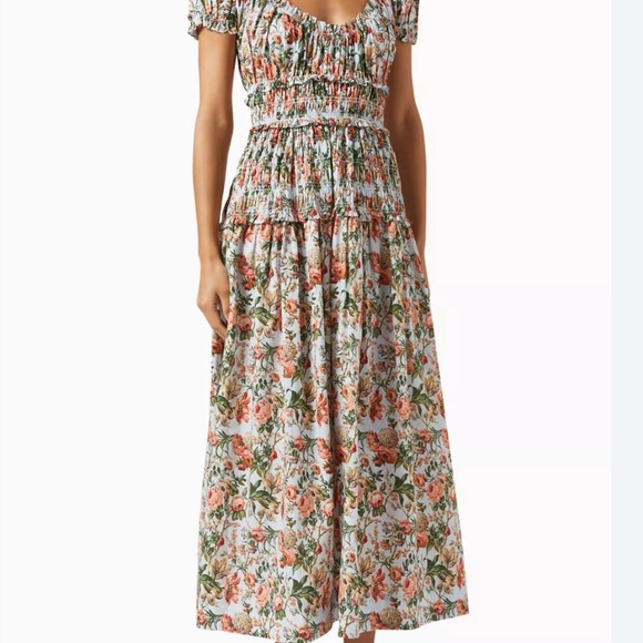 Doen Floral Smocked Midi Dress - Picture 1 of 8